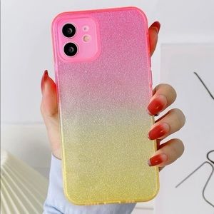 iPhone 12 Glitter Pink/Yellow Case